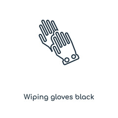 Obraz premium wiping gloves black pair icon vector
