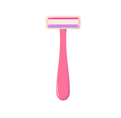 Pink shaving machine. Isolated razor. Object for body care and hair removal