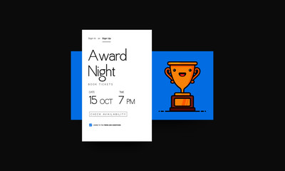 Award Night with Trophy UX and UI For Phone Screen