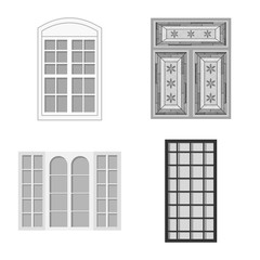 Vector design of door and front symbol. Set of door and wooden stock vector illustration.