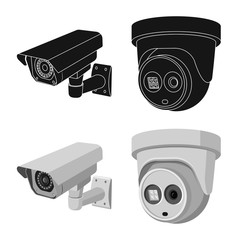 Vector illustration of cctv and camera icon. Collection of cctv and system vector icon for stock.