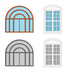 Isolated object of door and front icon. Collection of door and wooden stock symbol for web.