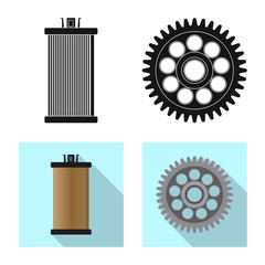 Isolated object of auto and part sign. Set of auto and car vector icon for stock.