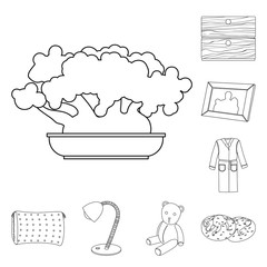 Vector design of dreams and night icon. Set of dreams and bedroom stock symbol for web.