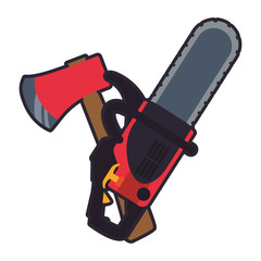 chainsaw electric with ax