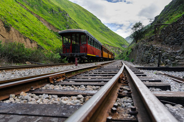 Train ride in the Andes of Ecuador / Train ride in the Andes to the Devil's Nose in Ecuador, South...