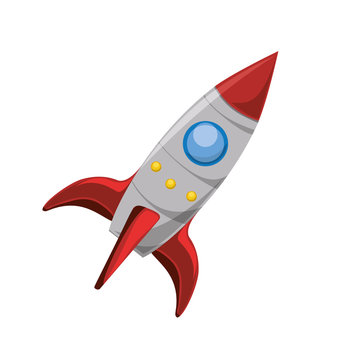 space rocket flying icon