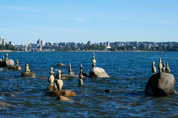 Ocean beach stones balance
