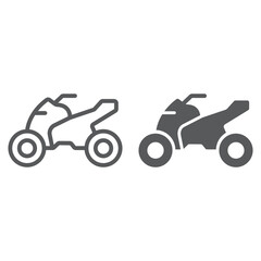 Quadbike line and glyph icon, bike and extreme, ATV motorcycle sign, vector graphics, a linear pattern on a white background. © amin268