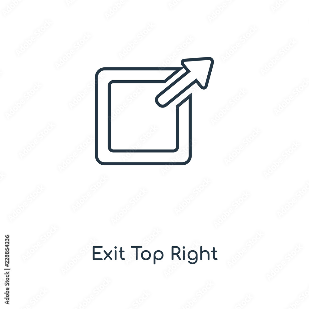 Aufkleber exit top right icon vector