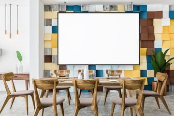 Colorful dining room interior, poster