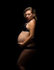Blonde pregnant woman