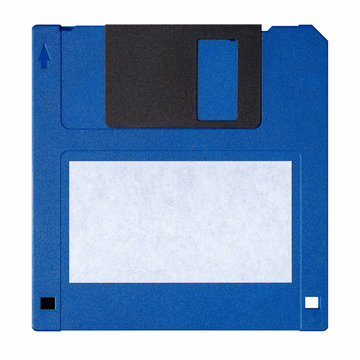 Standard Blue Floppy Disk Isolated On White Background