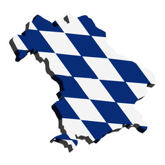 Obraz premium 3D Vector. Map of Bavaria, Germany