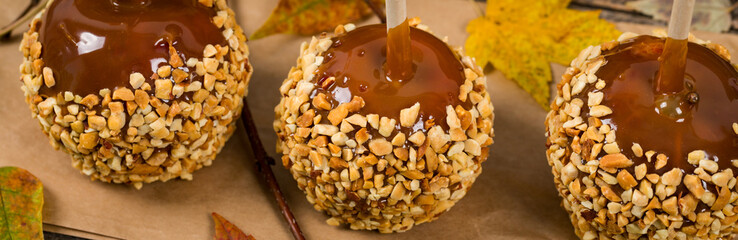 Caramel Apples. Selective focus.