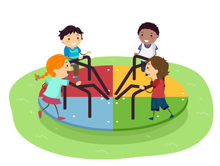 Stickman Kids Playground Spinning Wheel