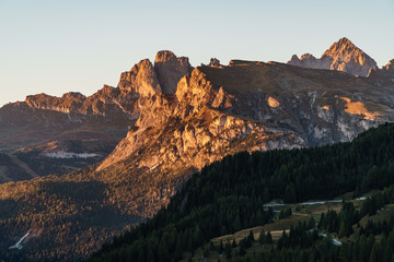 Sonnenuntergang am Sellajoch in Südtirol