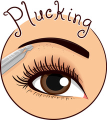 Eyebrow Plucking Icon Illustration