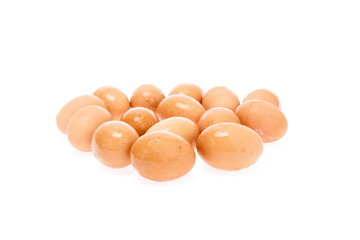 refrigerate eggs on white background 