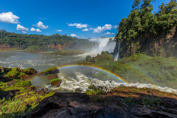 Fototapeta na wymiar Rainbow on the waterfall
