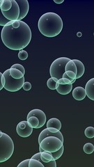 Dark background green mesh bubbles. Wallpaper, texture with bubble. 3D illustration