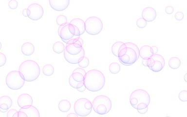 Light pastel colored background with pink bubbles. Wallpaper, texture pink balloons. 3D illustration