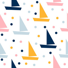 Abstract seamless pattern background. Childish geometric cover for design birthday card, wallpaper, holiday wrapping paper, shop seasonal sale advertising, textile fabric, bag print, t shirt etc.