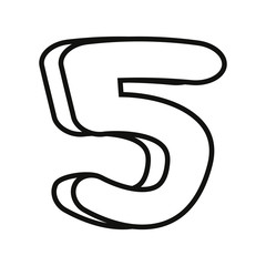 outlined number on white background