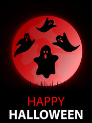 Halloween Geister Grußkarte (Happy Halloween)