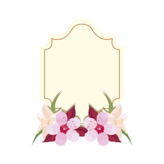 floral frame label flowers decoration