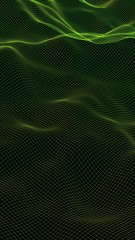 Abstract landscape background. Cyberspace grid. Hi-tech network. 3D illustration