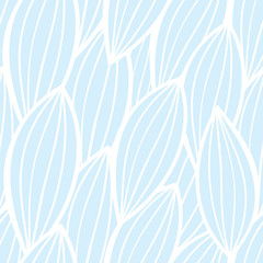 Fototapeta na wymiar Vector seamless floral background pattern in white and blue colors