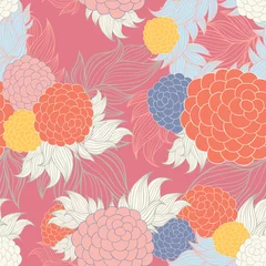 Wandaufkleber Colorful floral seamless background pattern.Wallpaper, pattern fills, web page background,surface textures, textile design template. Vector illustration © antoniu