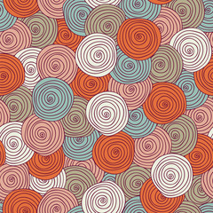 Fototapeta na wymiar Hand- drawn abstract seamless background pattern. Waves, curls, swirls theme. Vector illustration