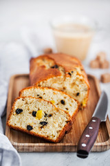 Fresh homemade delicious morning glory loaf cake