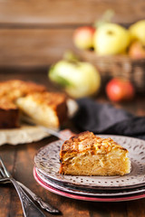 Fresh homemade delicious apple cake