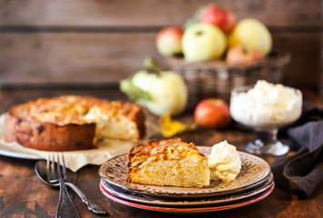 Fresh homemade delicious apple cake