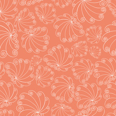 Seamless floral background pattern. Hand - drawn elements, ornament, nature theme. Vector illustration