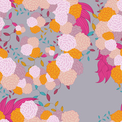 Colorful floral seamless background pattern. Wallpaper,seamless background, pattern fills, web page background,surface textures, textile design template. Vector illustration