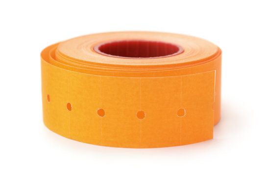 Orange sticky labels rol