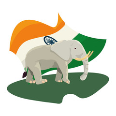 indian royal elephant and flag emblem