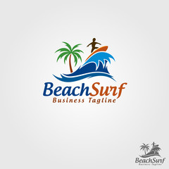 Beach Surf Logo Template