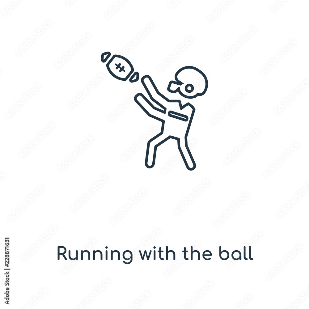 Poster running with the ball icon vector