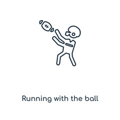 running with the ball icon vector