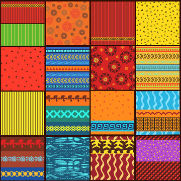 retro collection of colorful native seamless texture
