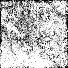 Grunge background abstract black and white. Monochrome texture of dirty surface. Pattern of cracks, chips, scuffs