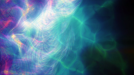 3d Render Blue Purple Ligting Smoke on Dark Background