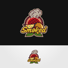 Hot Smoked Food Logo Template