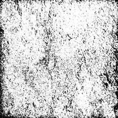 Grunge background abstract black and white. Monochrome texture of dirty surface. Pattern of cracks, chips, scuffs