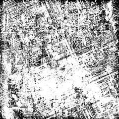 Fototapeta premium Grunge background abstract black and white. Monochrome texture of dirty surface. Pattern of cracks, chips, scuffs